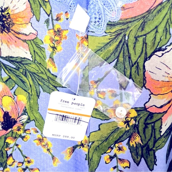 Free People Intimately Day Dream Floral Lace Mini Dress Periwinkle Blue Size S - Picture 13 of 14